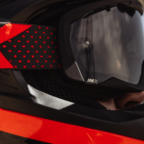 GOGLE cross quad IMX ENDURANCE FLIP BLACK MATT/RED - Szyba DARK SMOKE + Clear